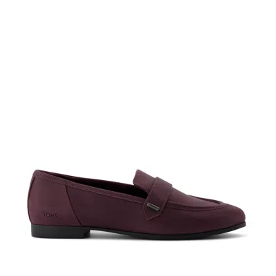 Toms Shoes Lynette Blackberry Leather Loafer In Burgundy