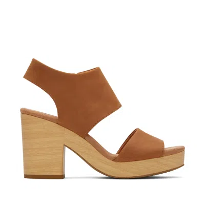 Toms Shoes Majorca Leather Platform Sandal In Brown