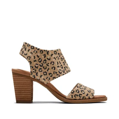 Toms Shoes Majorca Natural Textured Leopard Cutout Sandal In Multi