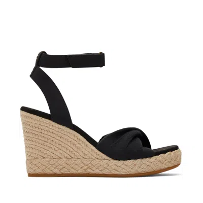 Toms Shoes Marisela Black Wedge Sandal