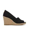 Toms Shoes Michelle Black Metallic Linen Wedge Heel In Multi