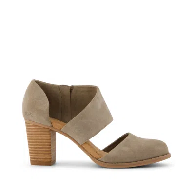 Toms Shoes Milan Taupe Suede Closed Toe Heel In Multi