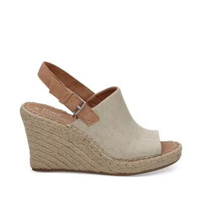 Toms Shoes Monica Natural Oxford Wedge Heel Sandal In Multi