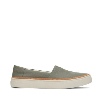 Toms Shoes Parker Vetiver Grey Slip On Sneaker In Multi