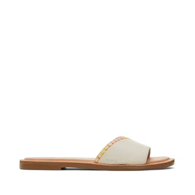 Toms Shoes Shea Cream Leather Slide Sandal In Multi