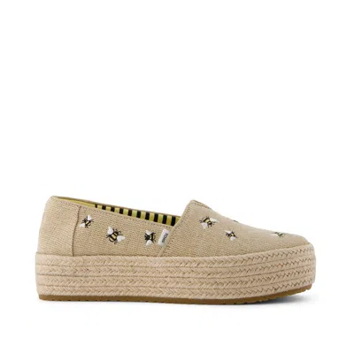 Toms Shoes Valencia Embroidered Bees Platform Espadrille In Multi