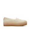 Toms Shoes Valencia Metallic Linen Platform Espadrille In Multi