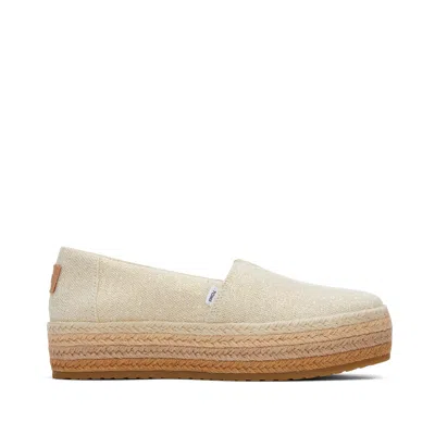 Toms Shoes Valencia Metallic Linen Platform Espadrille In Multi
