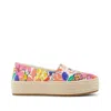 Toms Shoes Valencia Painted Floral Platform Espadrille In Multi