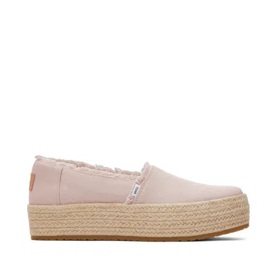 Toms Shoes Valencia Pink Canvas Platform Espadrille