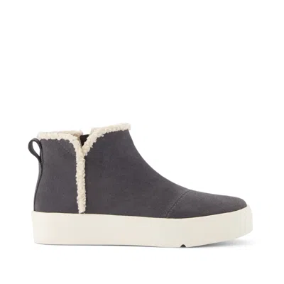 Toms Shoes Verona Mid Grey Suede Faux Shearling Sneaker In Multi