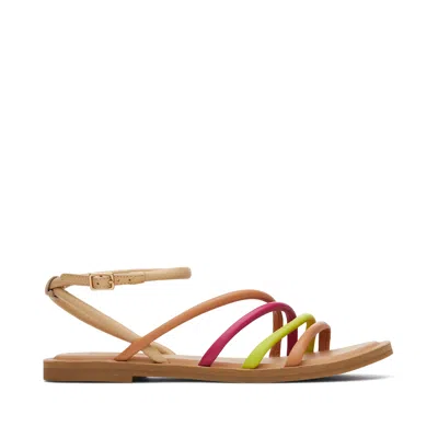 Toms Shoes Willa Honey Beige Multi Leather Sandal