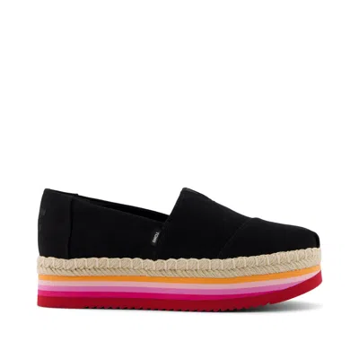 Toms Shoes Womens Alp Platform Rope High Black Espadrille
