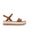 Toms Shoes Womens Brynn Tan Leather Platform Sandal In Multi