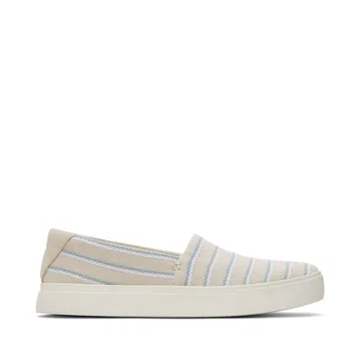 Toms Shoes Womens Kameron Cream Stripes Slip On Sneaker In Multi