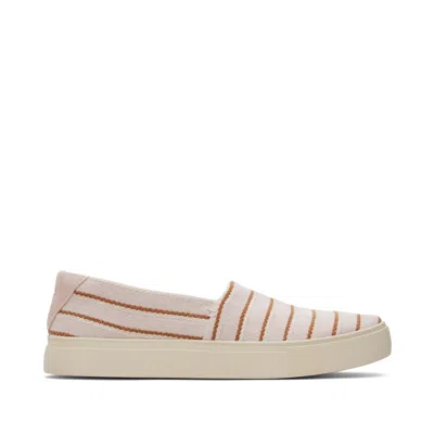 Toms Shoes Womens Kameron Pink Stripes Slip On Sneaker In Multi