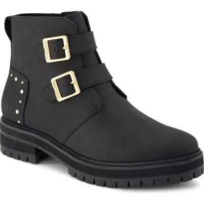 Toms Simone Leather Bootie In Black