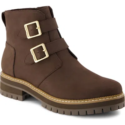 Toms Simone Leather Bootie In Brown