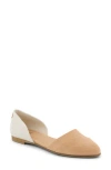 Toms Suede & Twill D'orsay Flat In Natural