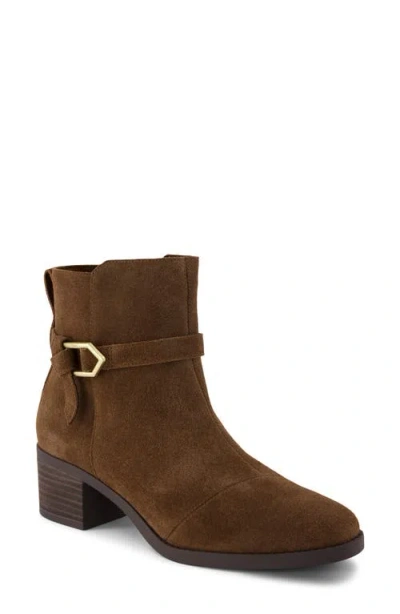 Toms Suede Ankle Bootie In Dark Brown