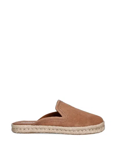 Toms Suede Espadrille Slides In Brown