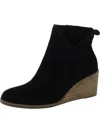 TOMS SUTTON WOMENS SUEDE ZIPPER WEDGE BOOTS
