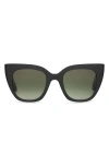 Toms Sydney 50mm Gradient Small Cat Eye Sunglasses In Matte Black