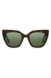 Toms Sydney 50mm Gradient Small Cat Eye Sunglasses In Matte Blonde Tortoise