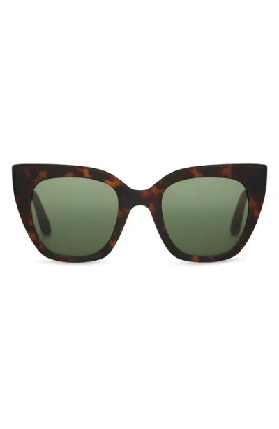 Toms Sydney 50mm Gradient Small Cat Eye Sunglasses In Matte Blonde Tortoise