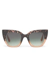 Toms Sydney 50mm Gradient Small Cat Eye Sunglasses In Tortoise Apricot Crystal Fade