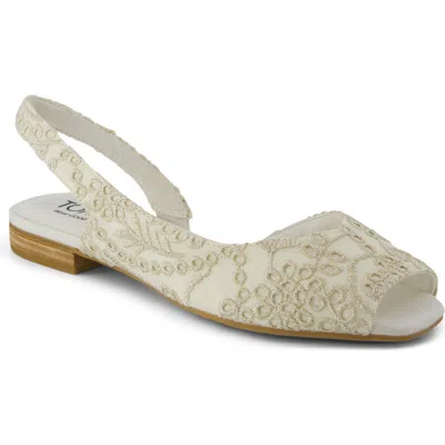 Toms The Briella Slingback Sandal In Egret Botanical Eyelet