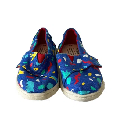 Toms Kids' Tom's Boys Blue Dinosaurs Shoes In Multi