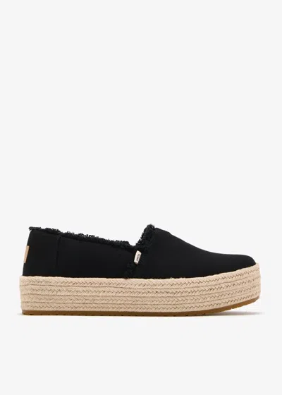 Toms Valencia 10021914 Espadrilles Women's Black Slip On Shoes Gal1959