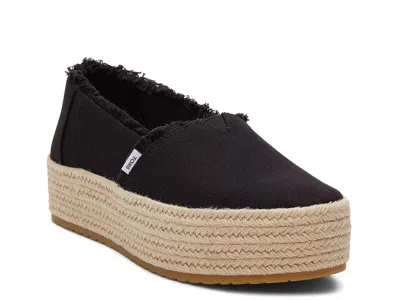 Toms Valencia 10019795black Canvas Slip On Platform Espadrille Uwu346