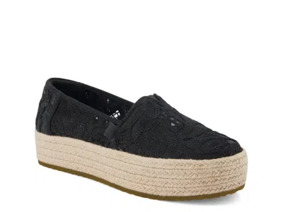 Toms Valencia Espadrille Platform Slipon In Black