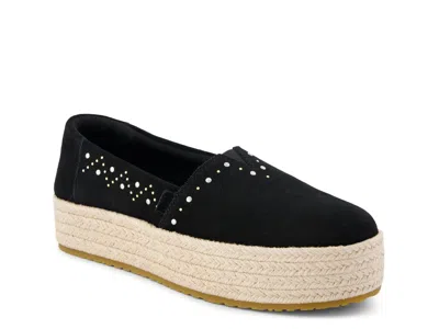 Toms Valencia Espadrille Platform Slipon In Black
