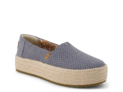 Toms Valencia Espadrille Platform Slipon In Blue