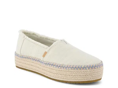 Toms Valencia Espadrille Platform Slipon In White