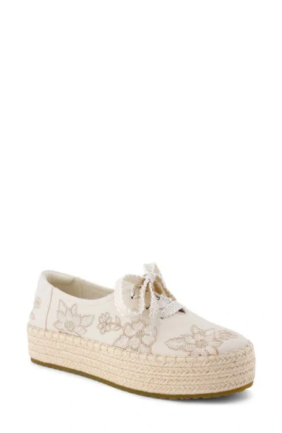 Toms Valencia Lace-up Platform Espadrille In Neutral