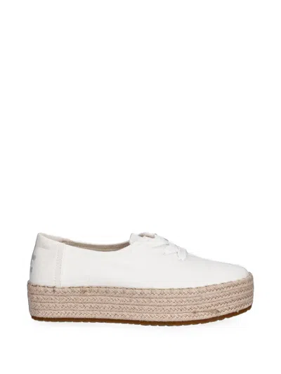 Toms Valencia Platform Braided-sole Sneakers In White