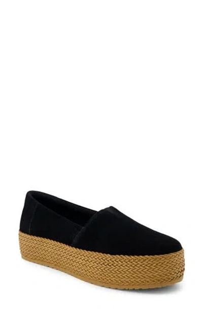 Toms Valencia 10019795black Canvas Slip On Platform Espadrille Uwu346