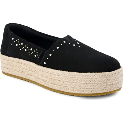 Toms Valencia Platform Espadrille In Black