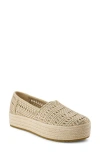 Toms Women's Valencia Platform Espadrille Slip-on Shoes In Gold Crochet