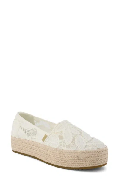Toms Valencia Espadrille Platform Slipon In White