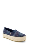 Toms Valencia Platform Espadrille In Navy