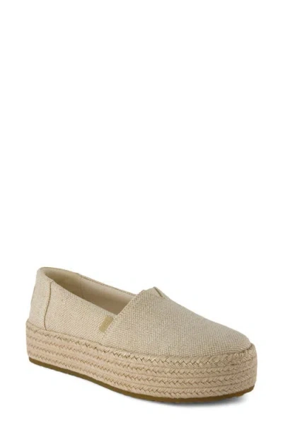 Toms Valencia Espadrille Platform Slipon In Neutral