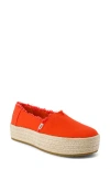 Toms Women's Valencia Platform Espadrille Slip-on Shoes In Red