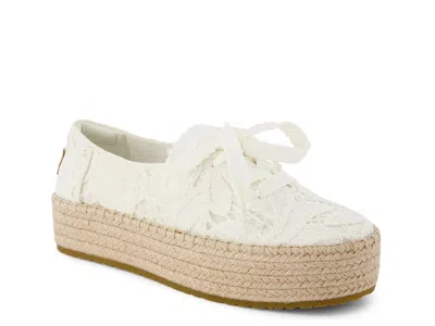 Toms Valencia Platform Espadrille In White