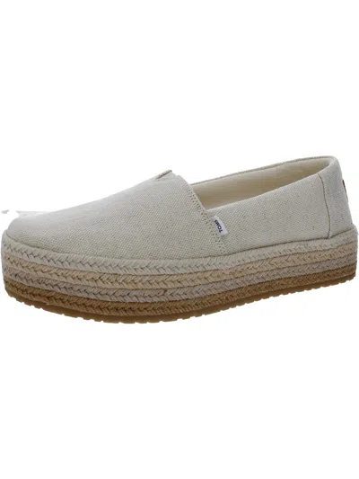 Toms Valencia Womens Ortholite Canvas Loafers In Gray