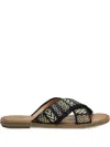 Toms Mae Crisscross Slide Sandal In Black